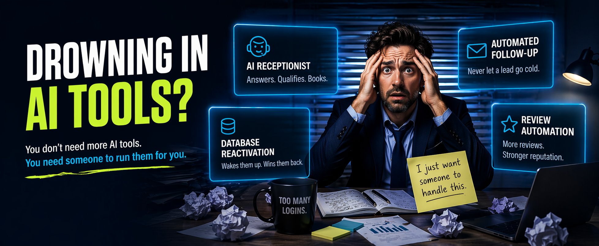Drowning in AI Tools? You don't need more AI tools — you need someone to run them for you.